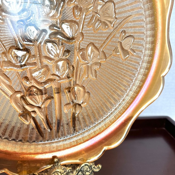 1950s Jeannette Glass Company Iris plate or tray - Picture 2 of 9